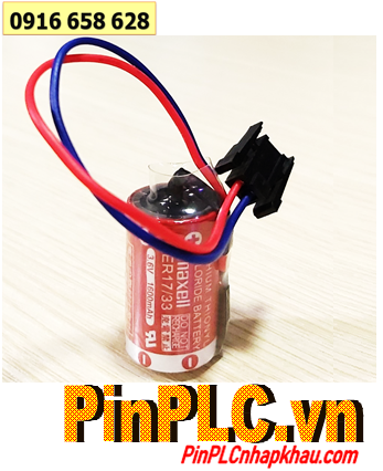 Pin Maxell ER17/33 (zắc đen Mitsu) lithium 3.6v size 2/3A Made in Japan